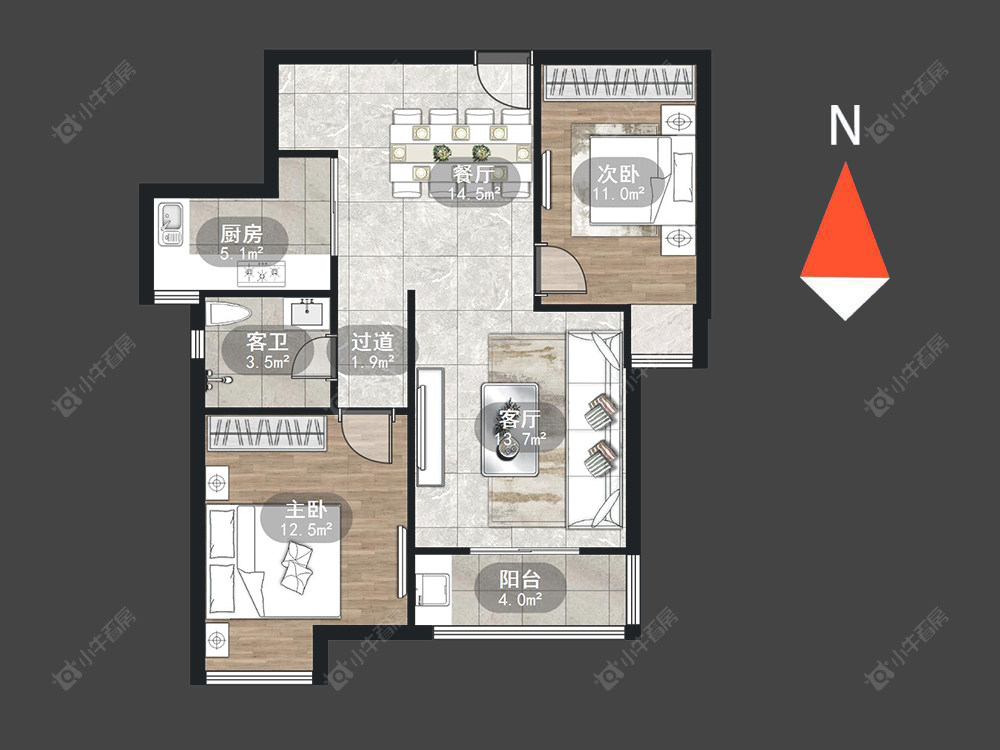 常州蓝天新苑在售二手房源户型图_小牛看房