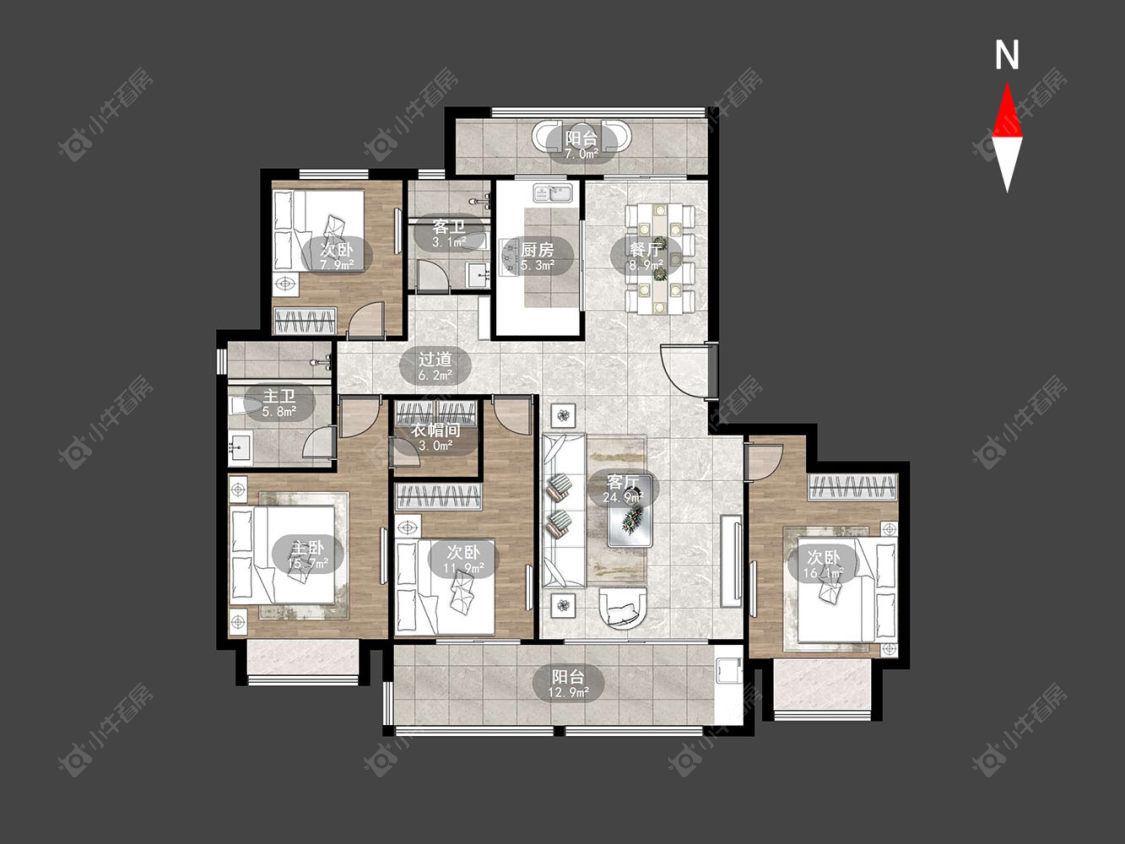 常州花语江南在售二手房源户型图_小牛看房