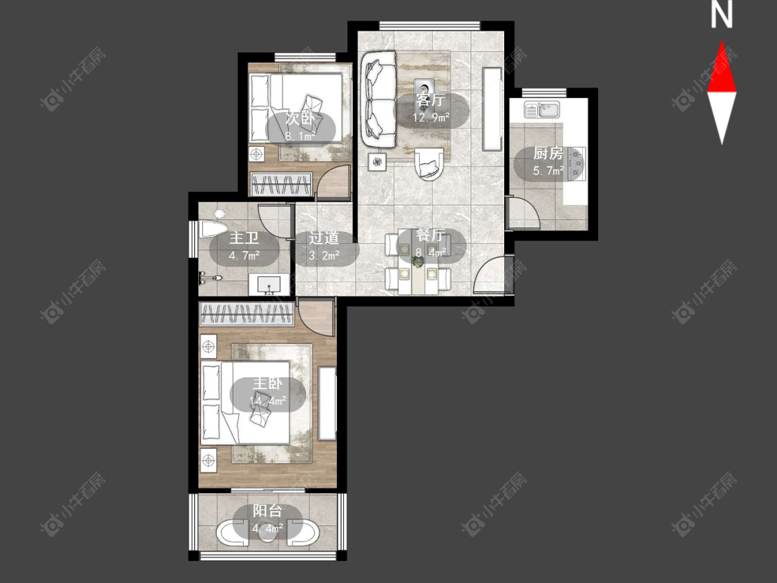 常州青洋花苑在售二手房源户型图_小牛看房