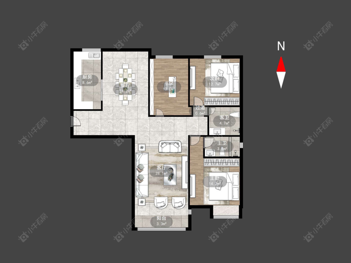 常州世茂香槟湖二期在售二手房源户型图_小牛看房