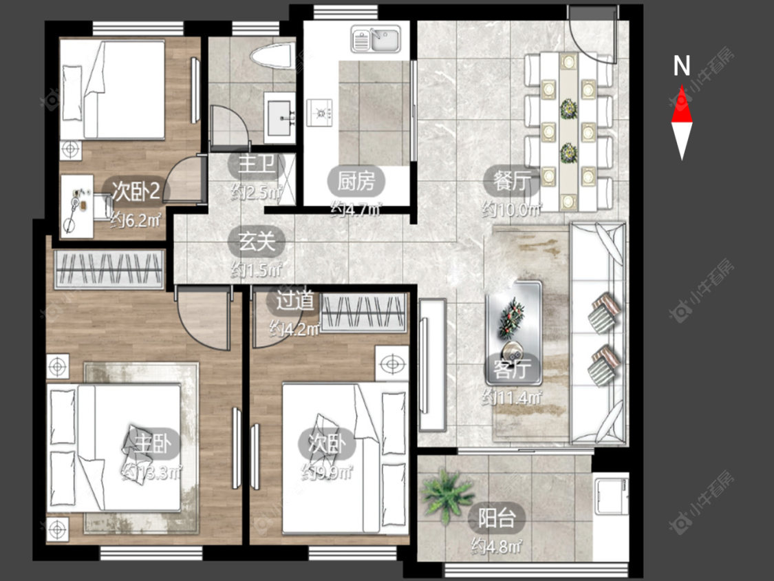 常州凤凰湖西苑在售二手房源户型图_小牛看房