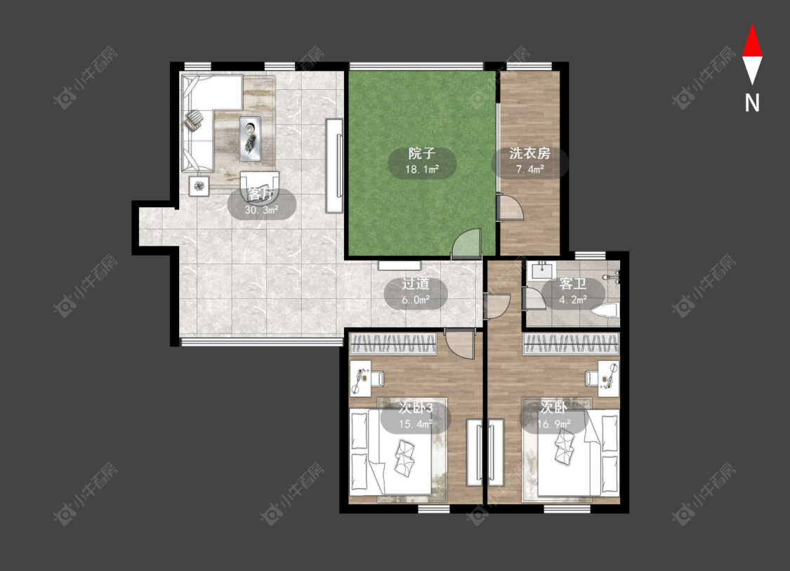 常州桃园公寓在售二手房源户型图_小牛看房