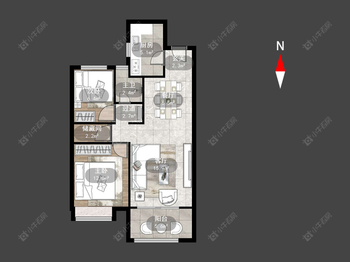 常州新城黑牡丹·世纪之光在售二手房源户型图_小牛看房