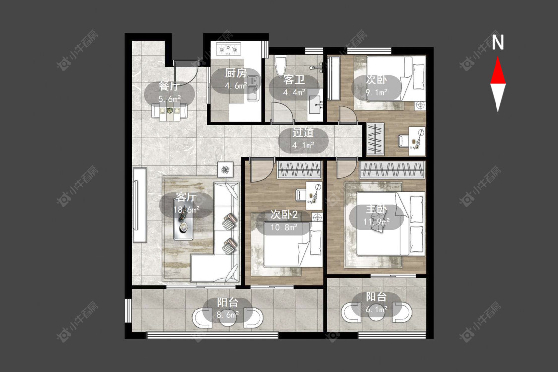绿地香颂花园房源户型图 常州绿地香颂花园在售二手房源户型图_小牛看房
