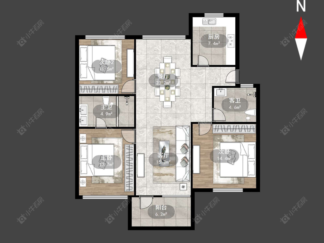 常州申达花苑在售二手房源户型图_小牛看房
