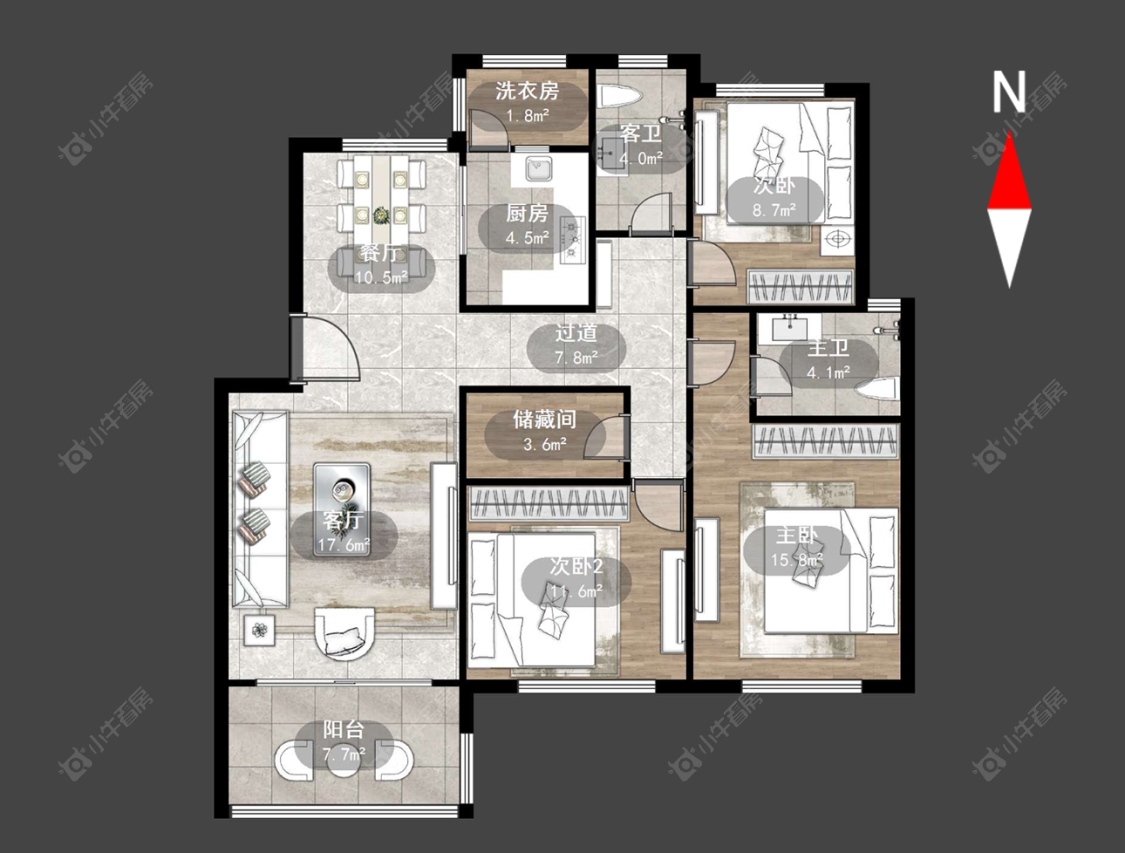 常州奥林匹克花园在售二手房源户型图_小牛看房