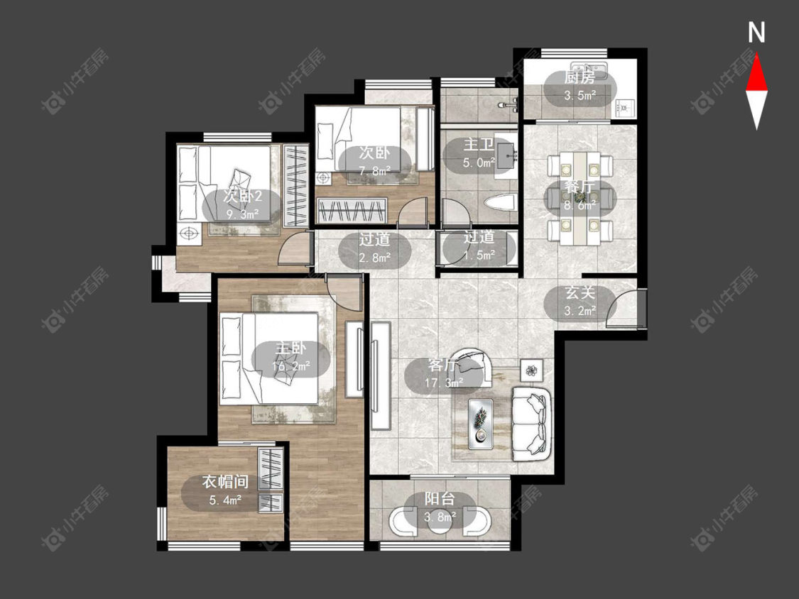 常州景瑞曦城在售二手房源户型图_小牛看房