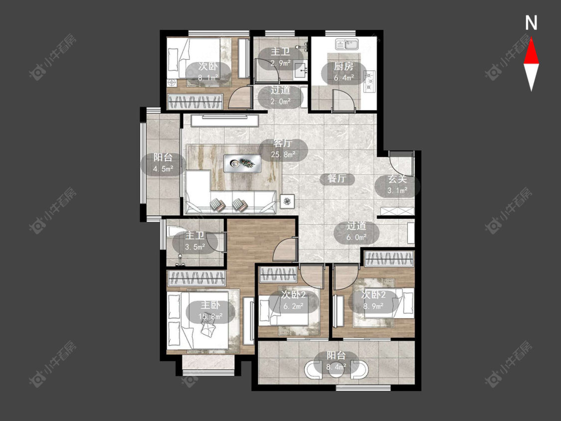 常州五星星韵城在售二手房源户型图_小牛看房