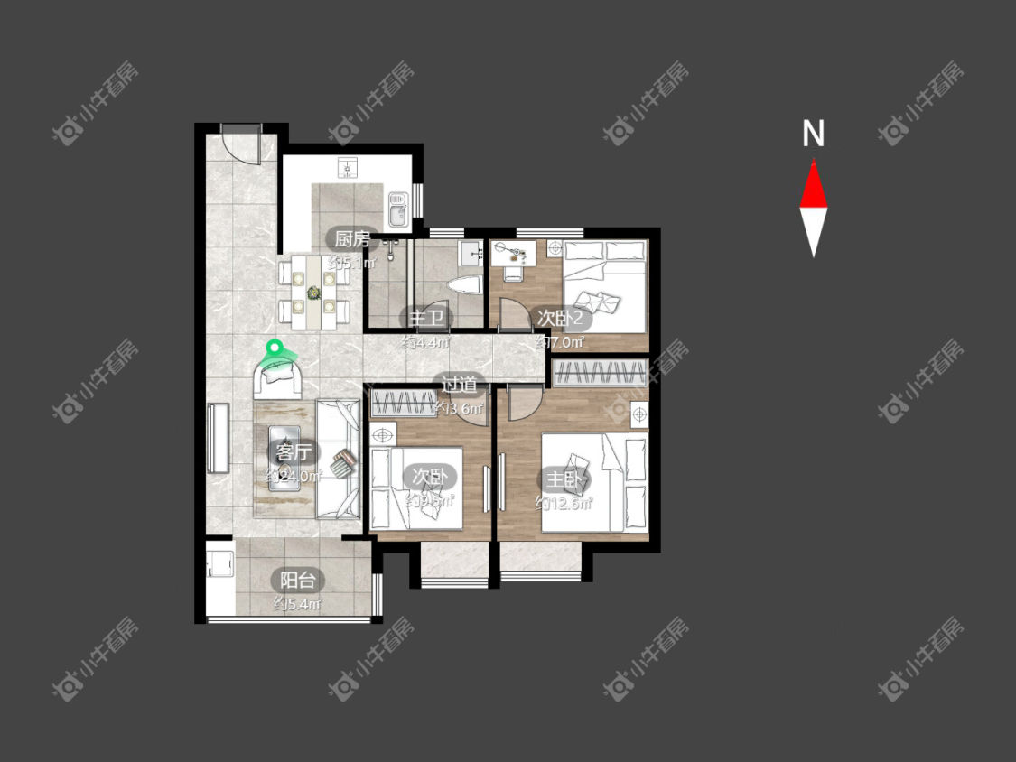 常州碧桂园华星·世纪学府在租房源户型图_小牛看房