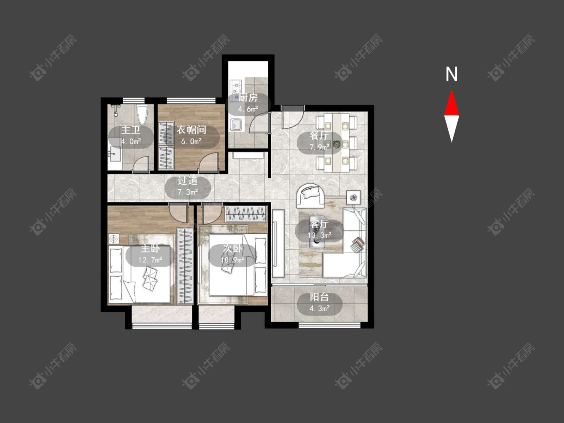 常州中海锦珑湾在售二手房源户型图_小牛看房