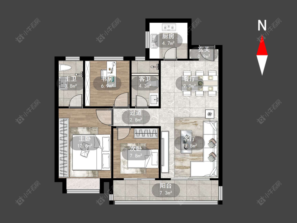 路劲雅居乐国仕九礼房源户型图 常州路劲雅居乐国仕九礼在售二手房源户型图_小牛看房