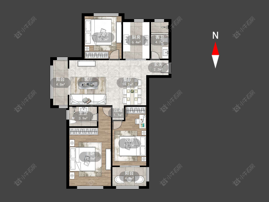 常州银河湾第一城二期在售二手房源户型图_小牛看房