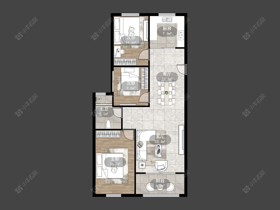 常州华都幸福里在售二手房源户型图_小牛看房
