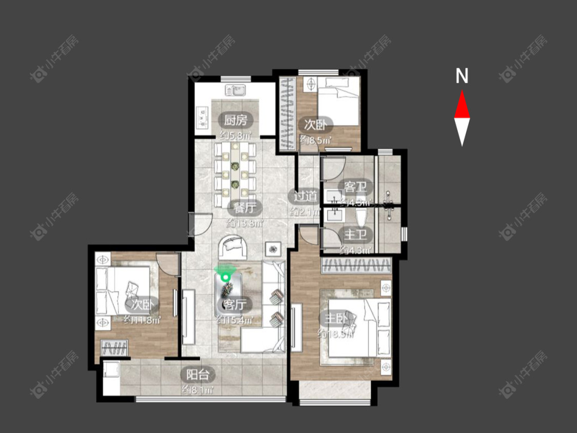 常州三江公园在售二手房源户型图_小牛看房