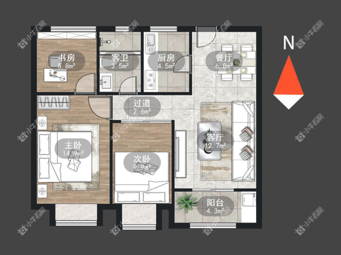 常州路劲城市主场在租房源户型图_小牛看房