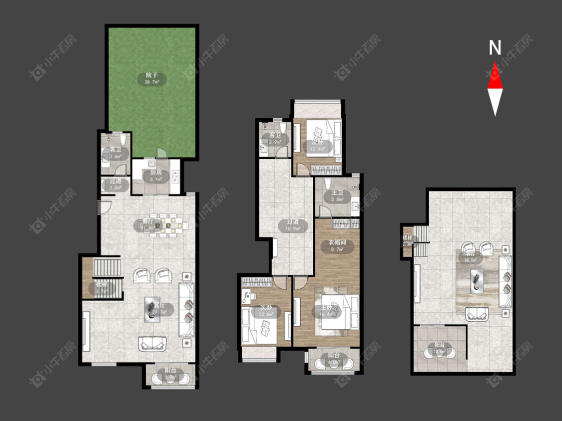 常州龙湖香醍漫步别墅区在售二手房源户型图_小牛看房