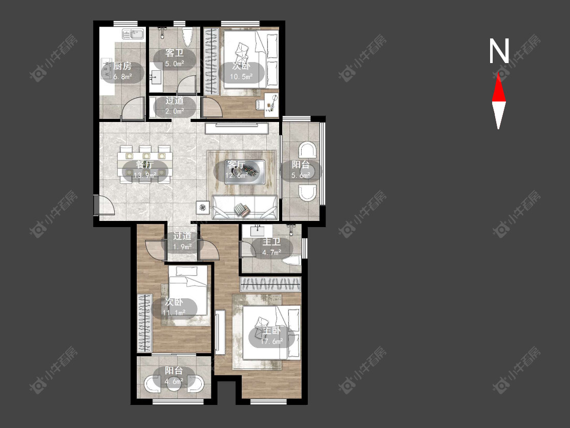 新城金郡(天宁)二期房源户型图 常州新城金郡(天宁)二期在售二手房源户型图_小牛看房