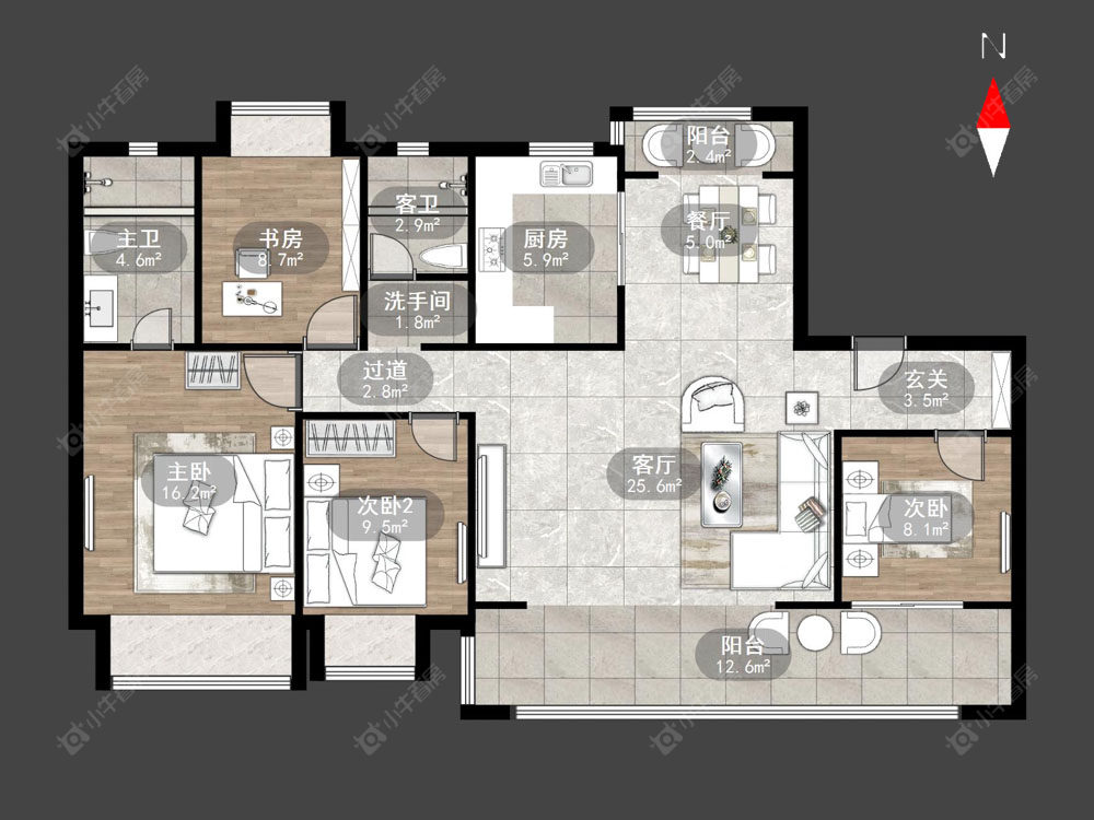常州碧桂园碧玥和鸣在售二手房源户型图_小牛看房