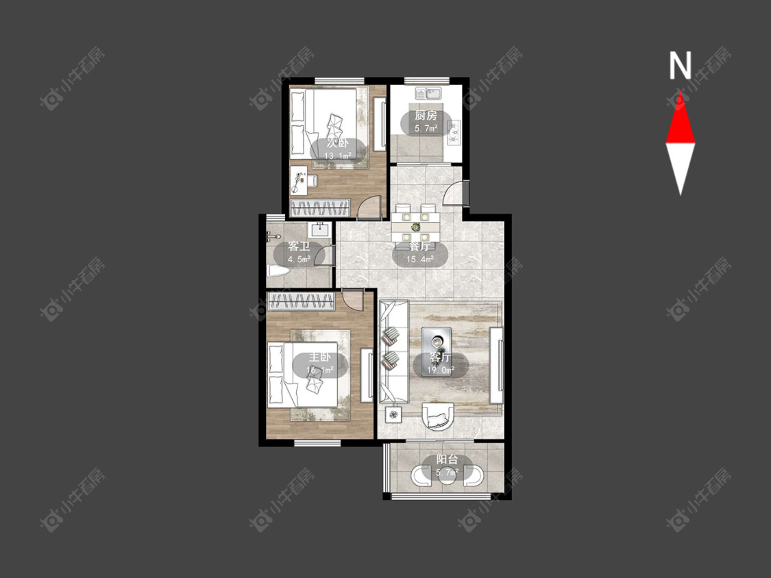 常州青竹苑C区在售二手房源户型图_小牛看房