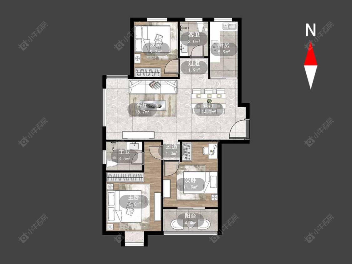 常州南湖家苑在售二手房源户型图_小牛看房