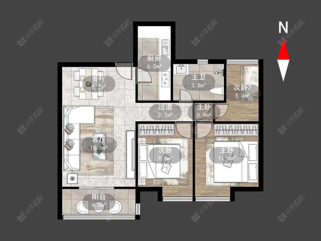 滨江明珠城西区房源户型图 常州滨江明珠城西区在售二手房源户型图_小牛看房