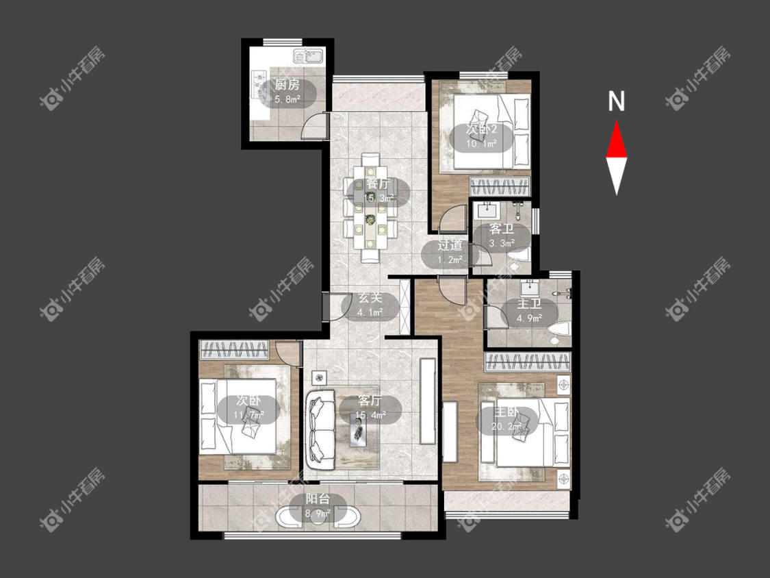 牡丹三江公馆房源户型图 常州牡丹三江公馆在租房源户型图_小牛看房