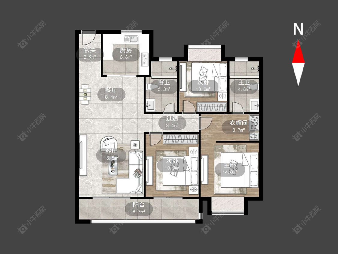 常州阳光城禹洲宸悦在售二手房源户型图_小牛看房