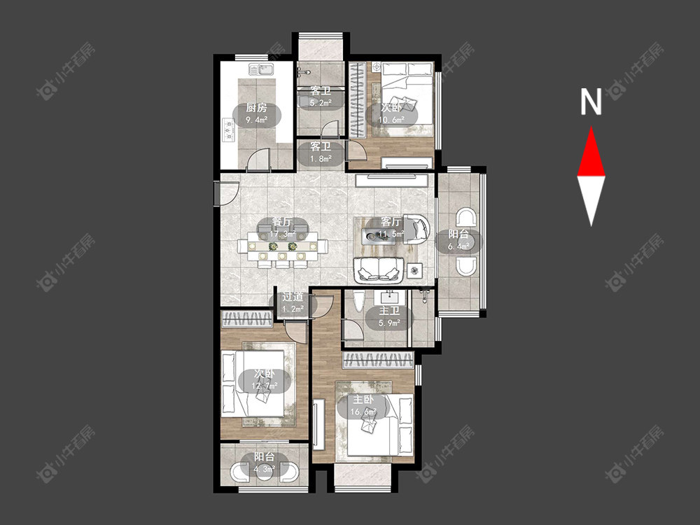 常州星河丹堤五区在售二手房源户型图_小牛看房