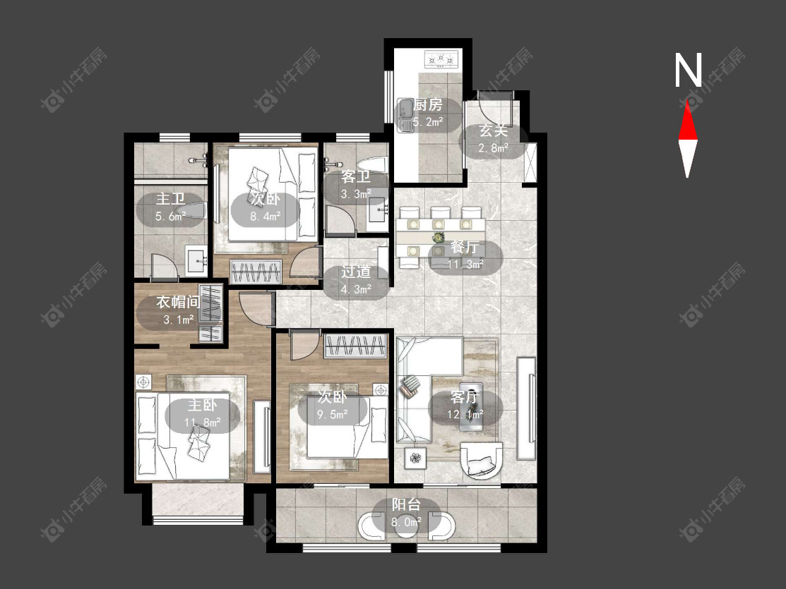 常州弘阳天下锦在售二手房源户型图_小牛看房