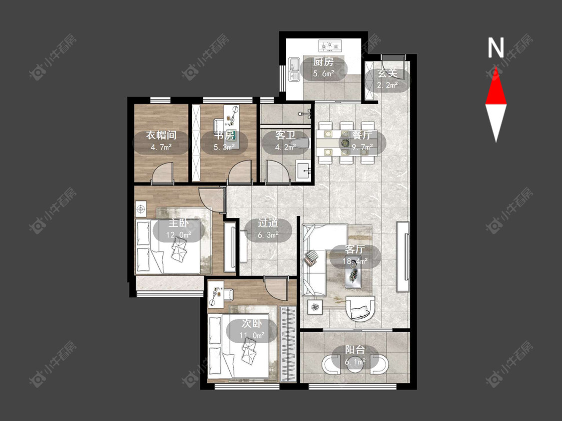 常州龙湖龙誉城三期在售二手房源户型图_小牛看房