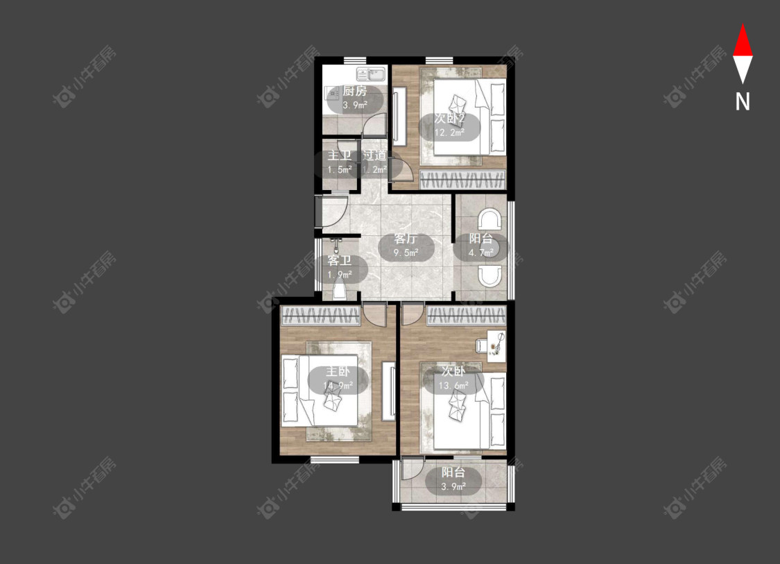 桃园新村房源户型图 常州桃园新村在售二手房源户型图_小牛看房