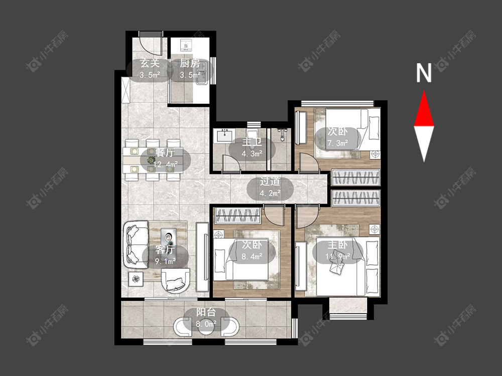 新城金樾房源户型图 常州新城金樾在售二手房源户型图_小牛看房