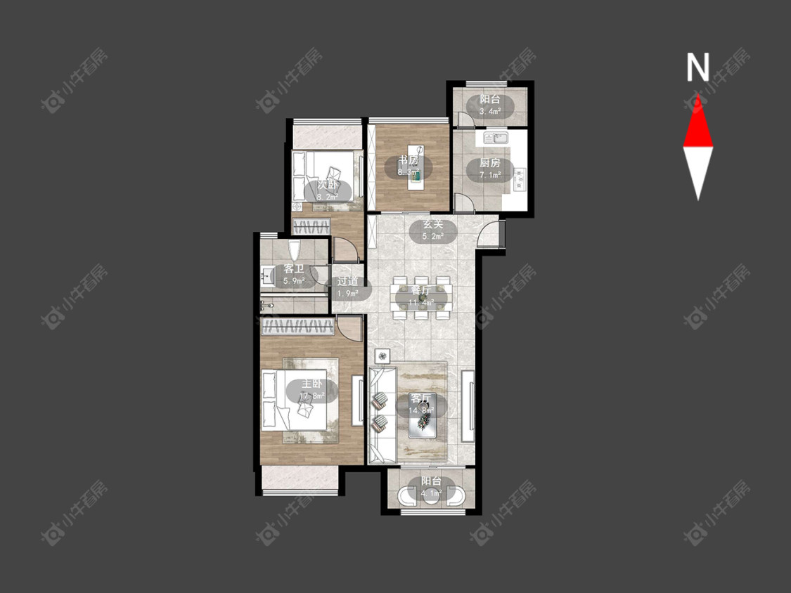九龙仓时代上院房源户型图 常州九龙仓时代上院在售二手房源户型图_小牛看房