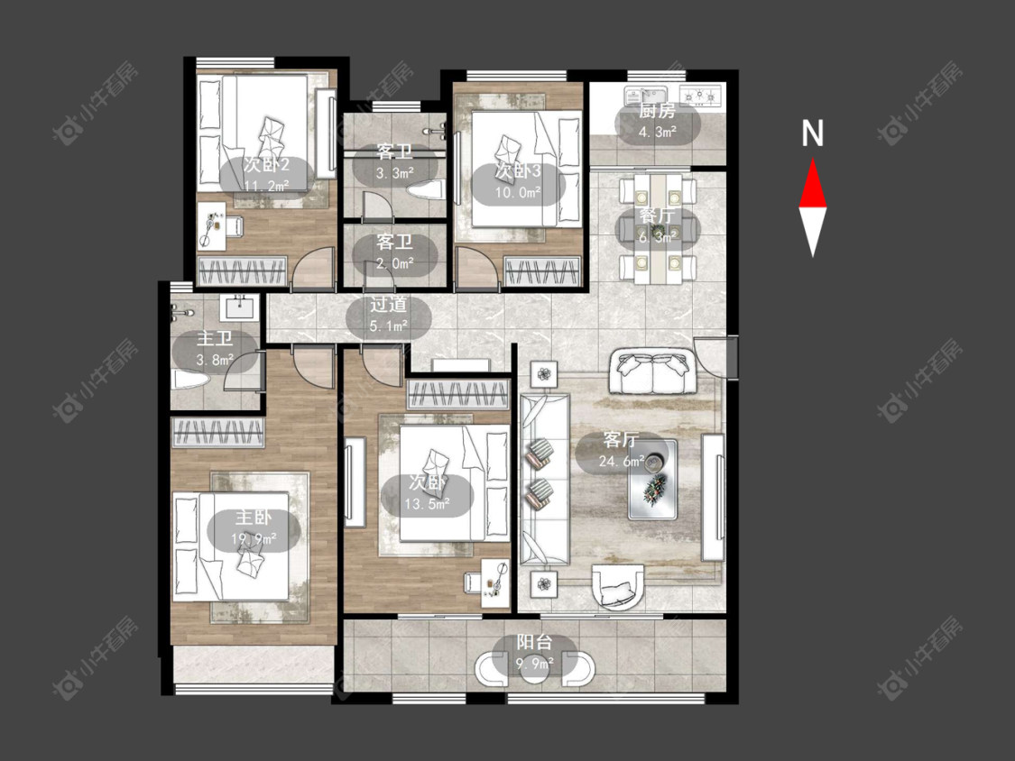 常州天禄西阆苑在售二手房源户型图_小牛看房