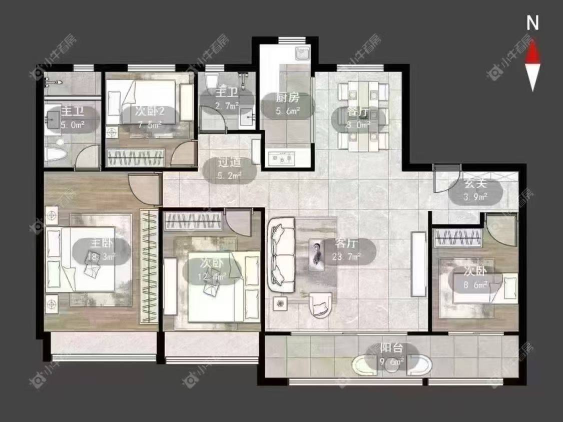 常州运河花园在租房源户型图_小牛看房