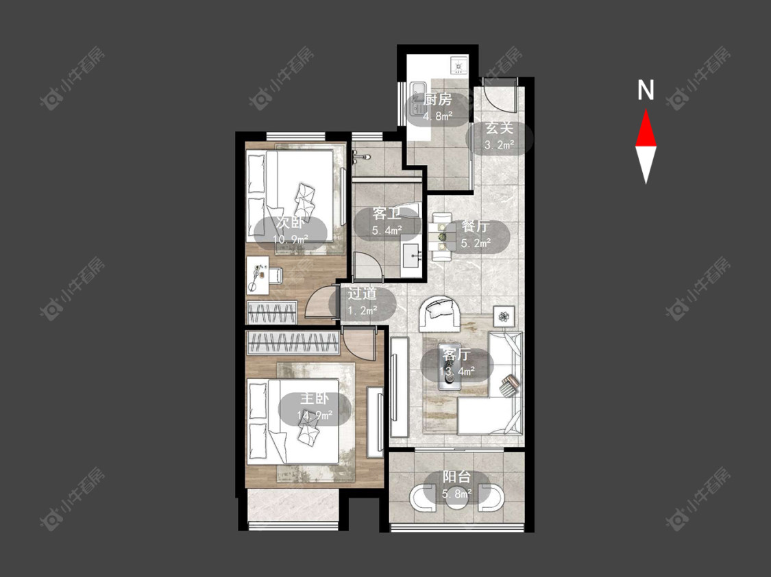 常州晋陵文锦在售二手房源户型图_小牛看房