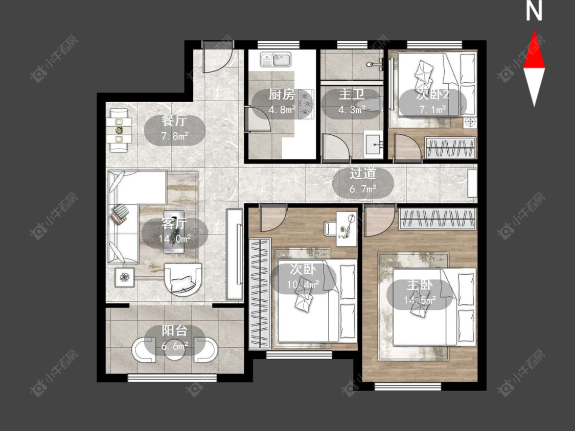 蔚蓝天地一二期房源户型图 常州蔚蓝天地一二期在售二手房源户型图_小牛看房