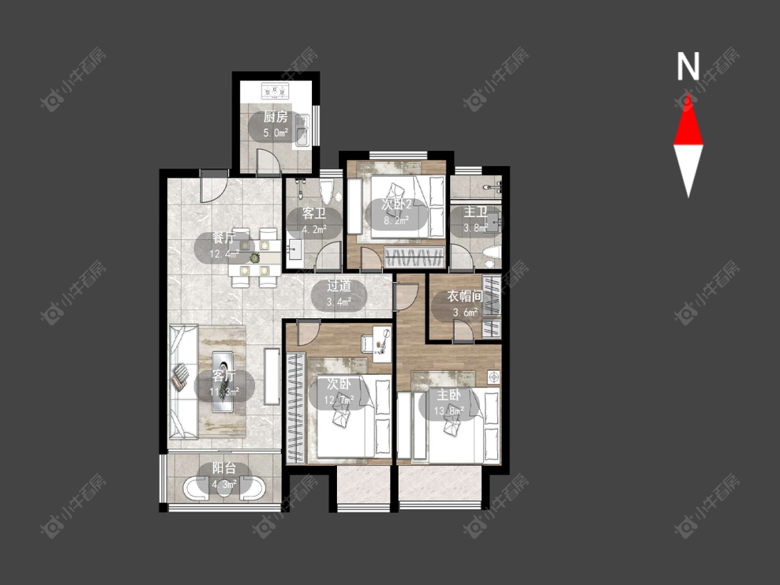 常州中海龙城花园西区在售二手房源户型图_小牛看房