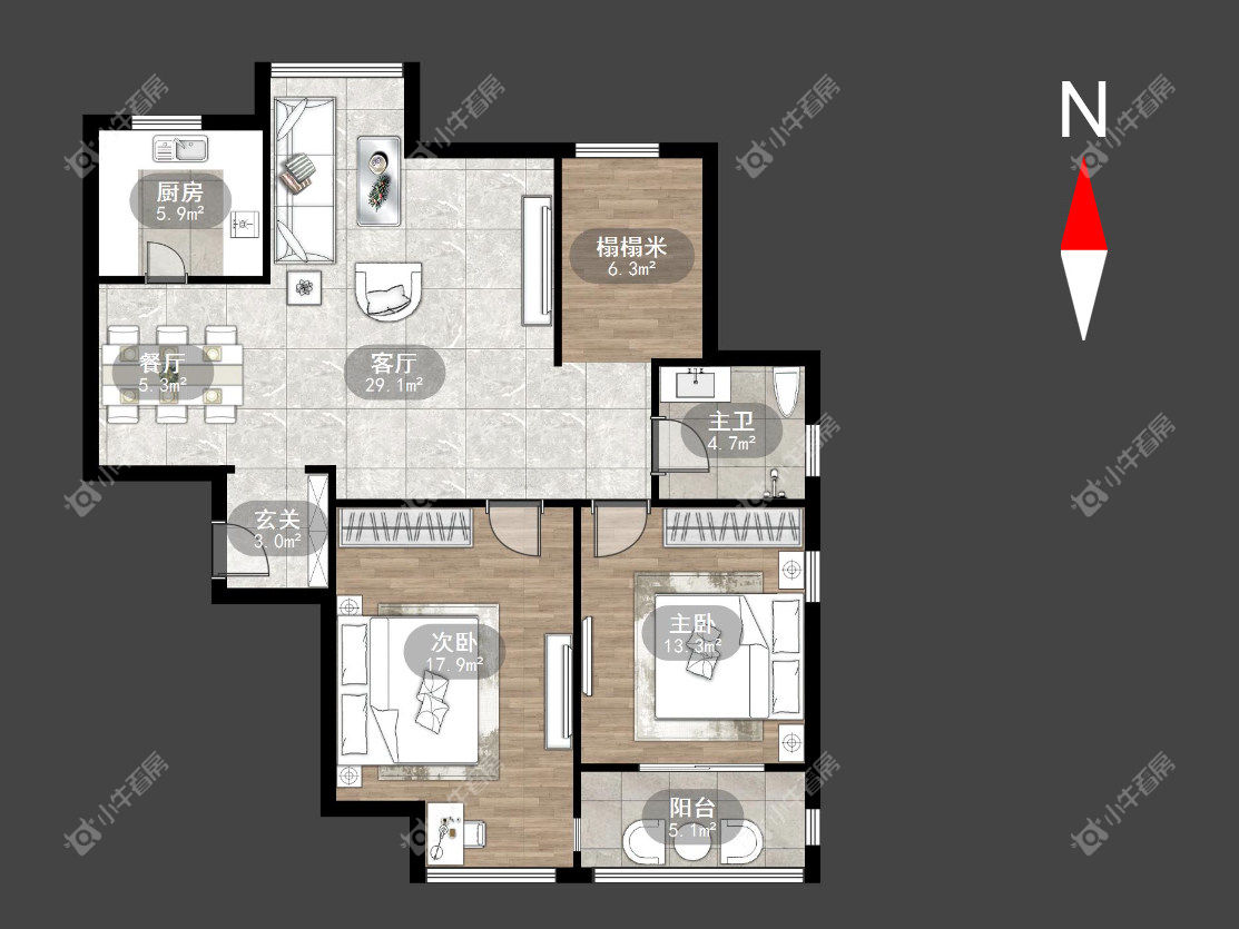 常州府河名居在租房源户型图_小牛看房