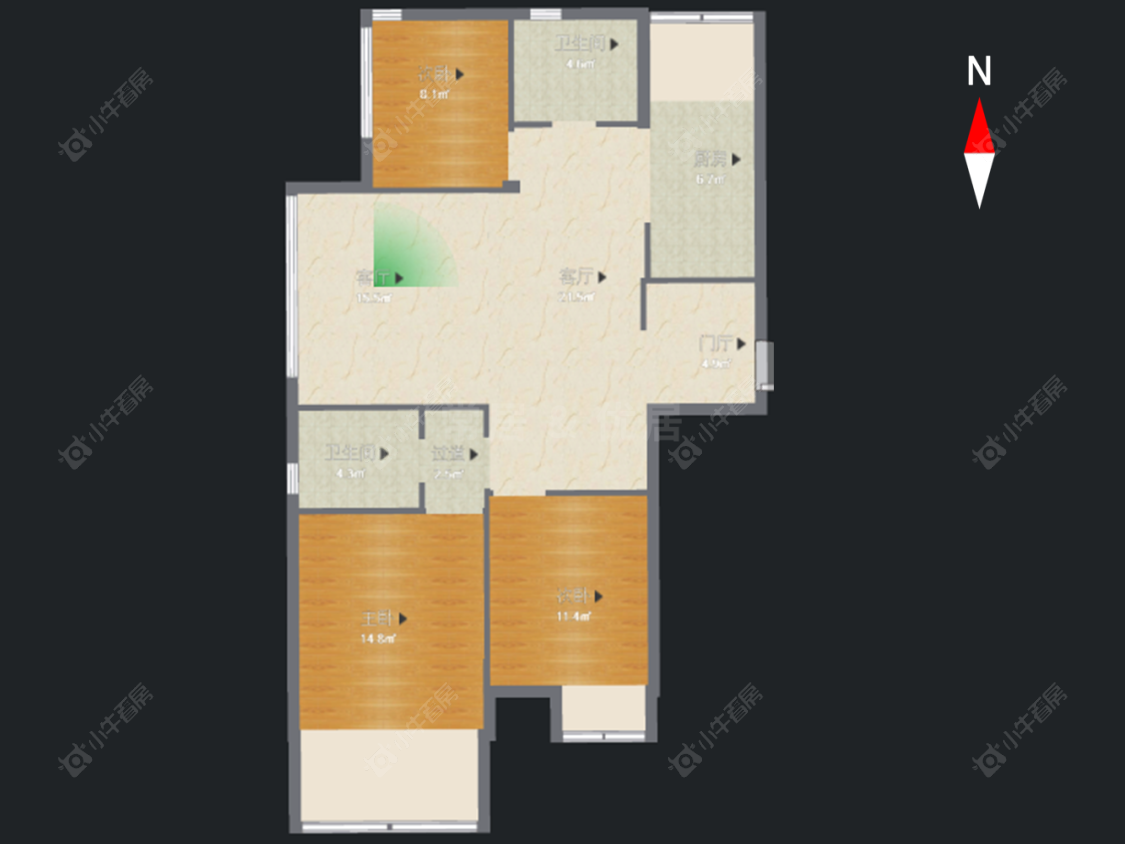 常州高成莱茵三期在售二手房源户型图_小牛看房