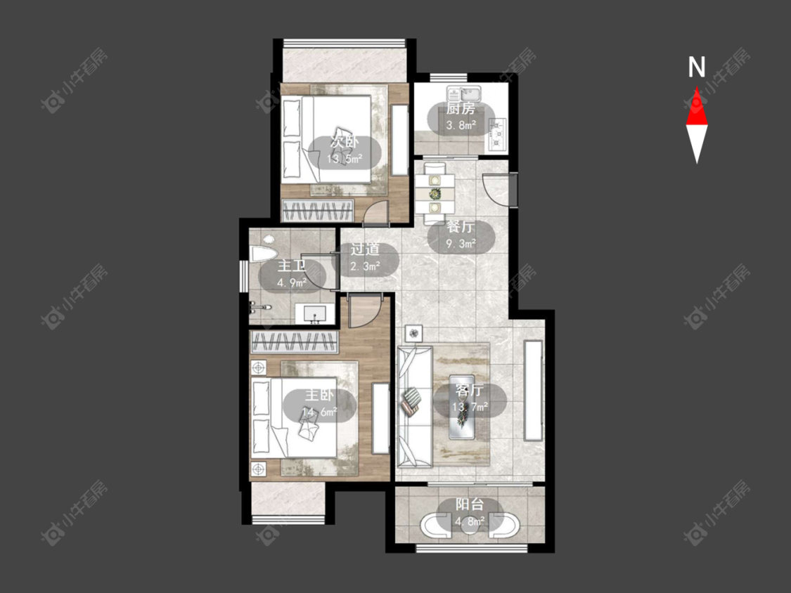 常州顺园八村北区在售二手房源户型图_小牛看房