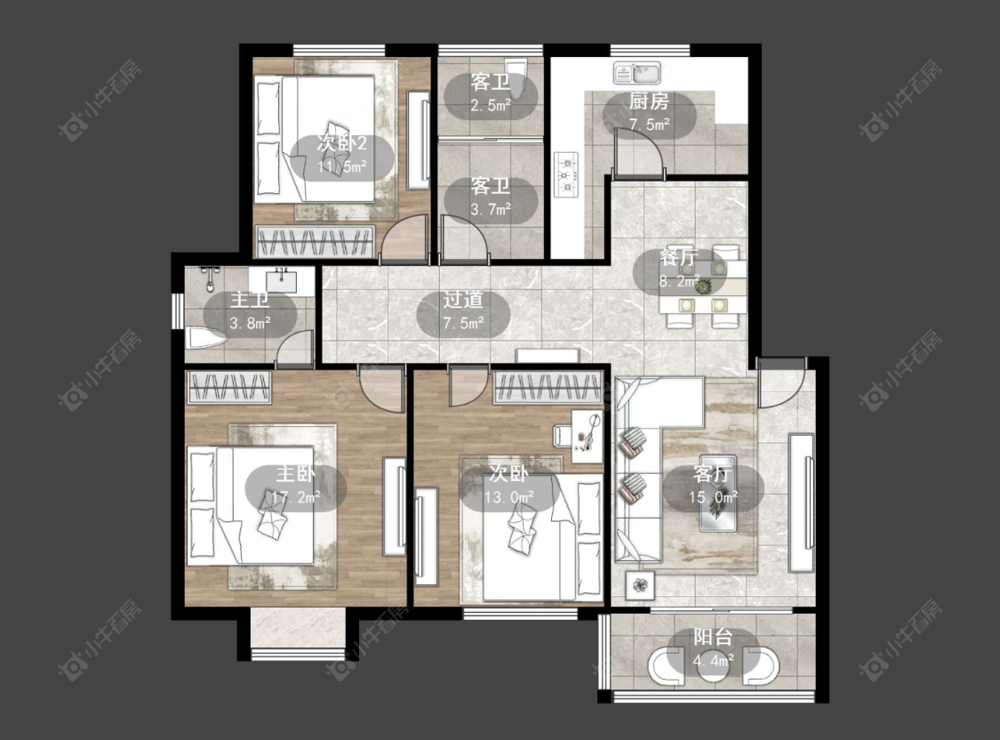 常州同德苑在售二手房源户型图_小牛看房