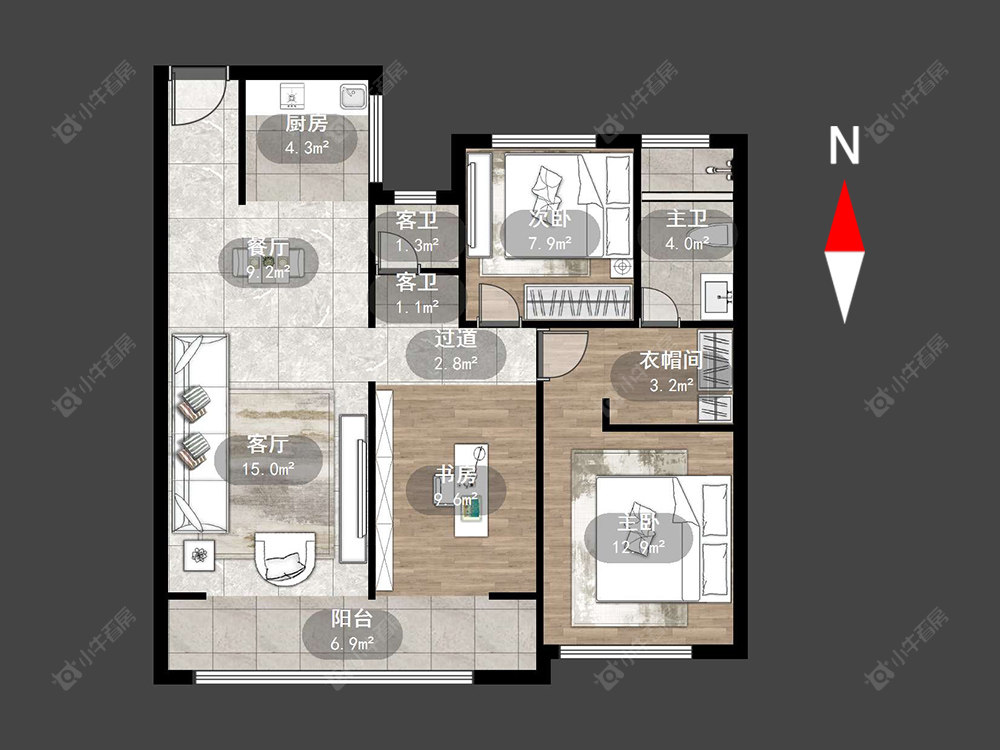 常州星河丹堤八区在售二手房源户型图_小牛看房