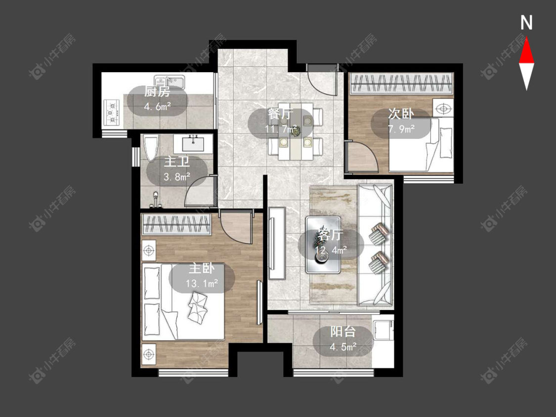 新城域三期房源户型图 常州新城域三期在售二手房源户型图_小牛看房