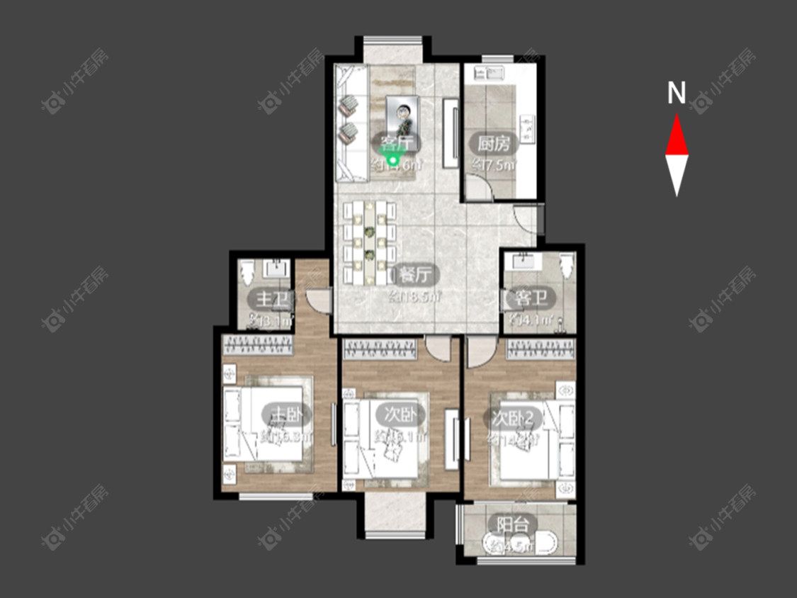 常州西新桥公寓在售二手房源户型图_小牛看房