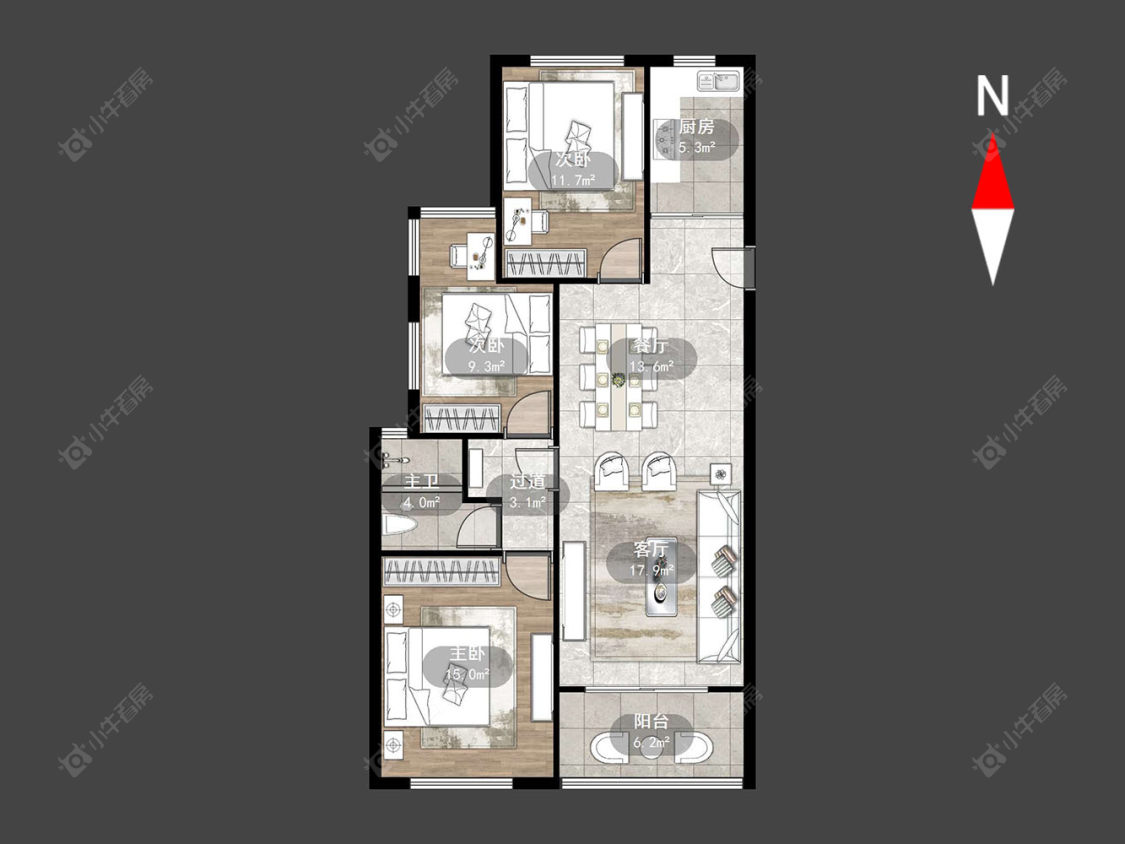 常州路劲城二期在售二手房源户型图_小牛看房