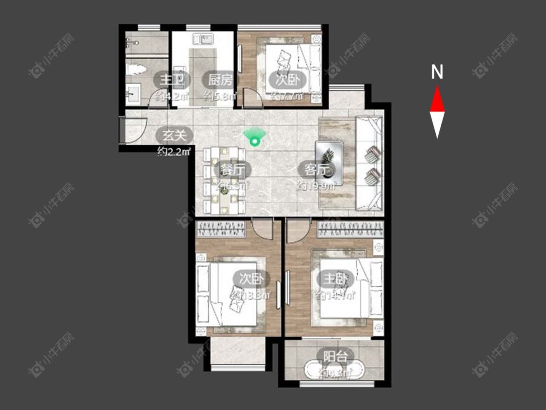 常州银河湾第一城二期在售二手房源户型图_小牛看房