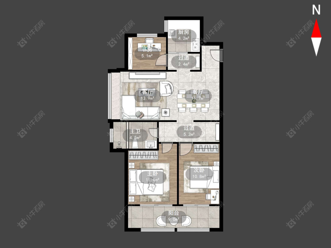 九洲玺房源户型图 常州九洲玺在售二手房源户型图_小牛看房