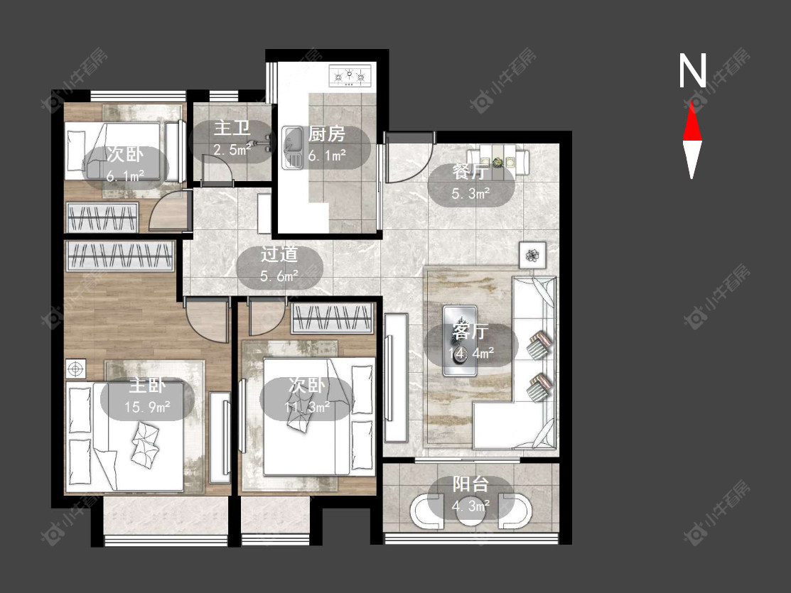 常州中海凤凰熙岸在售二手房源户型图_小牛看房
