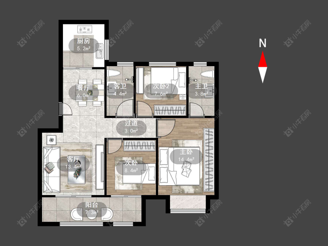 光樾华庭房源户型图 常州光樾华庭在售二手房源户型图_小牛看房